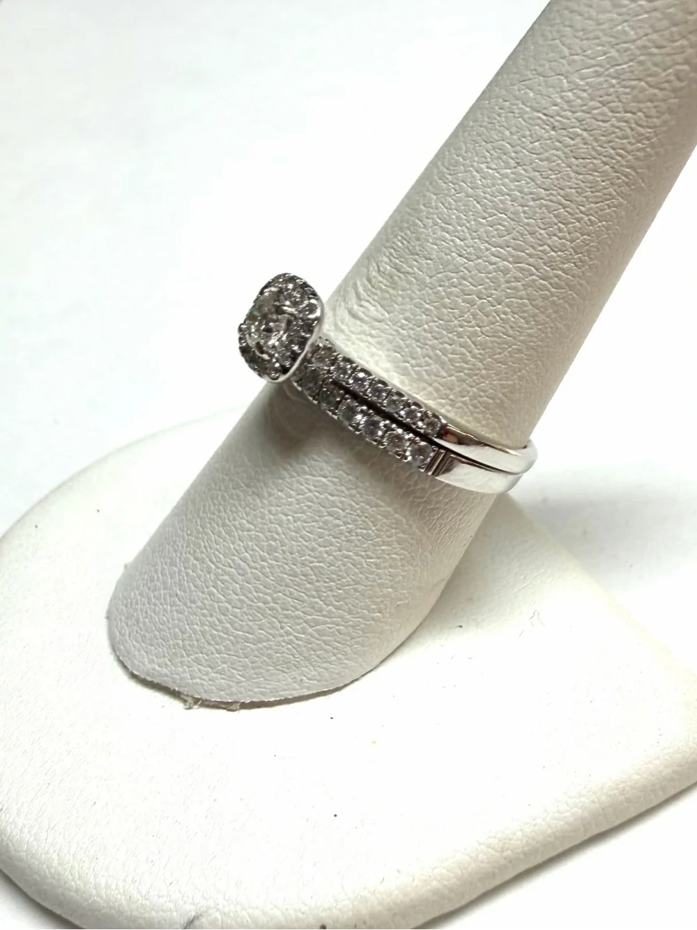 14k White Gold .44ctw Natural Diamond Wedding Ring Set